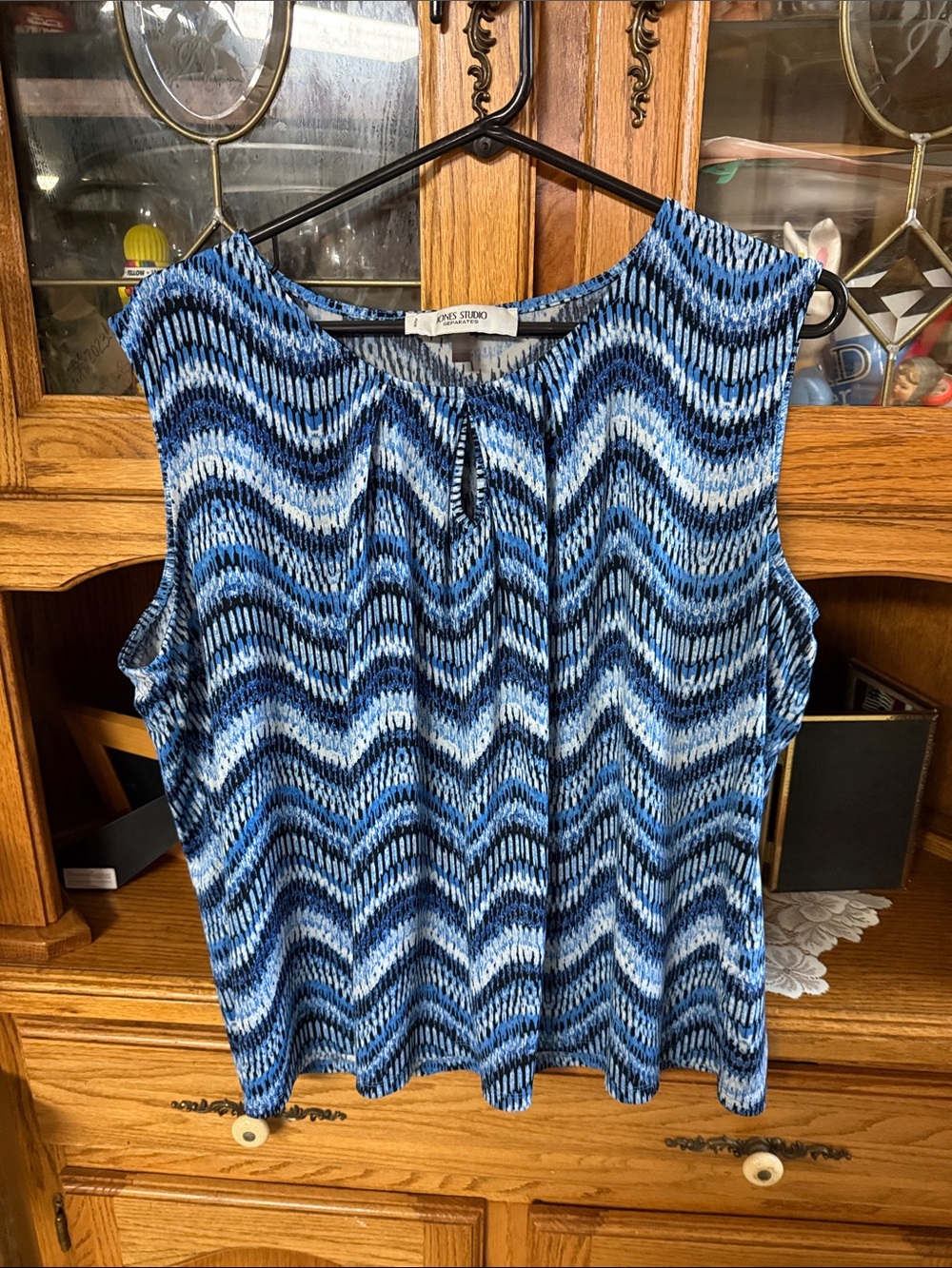 Jones Studio Blue Wave Print Sleeveless Camisole NWOT size 2xl